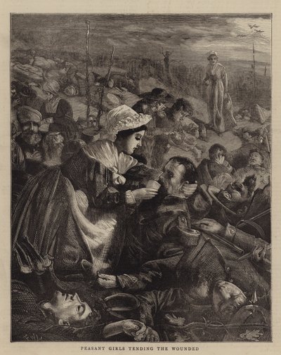 Peasant Girls tending the Wounded by Francis Wilfred Lawson
